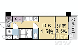 JR山陰本線 花園駅 徒歩2分の賃貸マンション 4階1DKの間取り