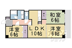 ロイヤル現代 104 1階3LDKの間取り