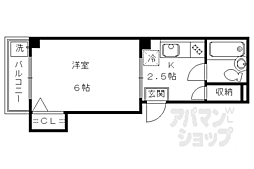 弥栄香ハイツ 2階1Kの間取り