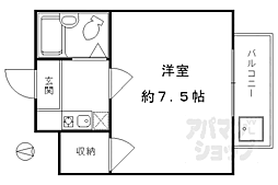 京都地下鉄東西線 二条駅 徒歩1分の賃貸マンション 3階1Kの間取り