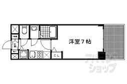京都市営烏丸線 五条駅 徒歩7分の賃貸マンション 1階1Kの間取り