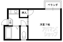 京都市営烏丸線 五条駅 徒歩5分の賃貸アパート 1階1Kの間取り