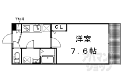 阪急京都本線 西院駅 徒歩8分の賃貸アパート 2階1Kの間取り