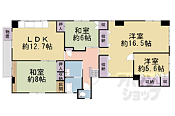 京都地下鉄東西線 二条城前駅 徒歩6分の賃貸マンション 3階4LDKの間取り