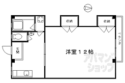 たけうちハイツ 2階1Kの間取り