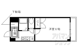 京阪本線 藤森駅 徒歩9分の賃貸マンション 2階1Kの間取り