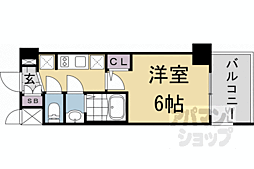 阪急京都本線 西院駅 徒歩8分の賃貸マンション 8階1Kの間取り