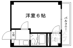 ラ・トゥール西院 1Kの間取図画像