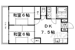 シャロム吉祥院 2DKの間取図画像