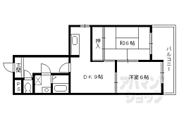 カステッロロッソ 2DKの間取図画像