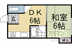 柴野荘 1DKの間取図画像