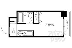 Gloire烏丸五条 ワンルームの間取図画像