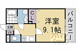 エルマージュ安朱 1Kの間取図画像