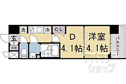 アスヴェル京都西大路SOUTH 1DKの間取図画像