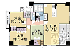 イーグルコート御池新町 3LDKの間取図画像