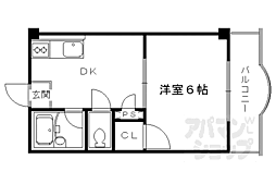 セイル吉祥院 1DKの間取図画像