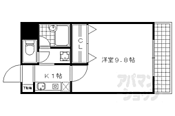 サンライフ山科1 1Kの間取図画像