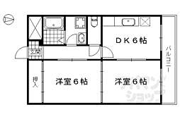 メゾンブランシュ 2DKの間取図画像
