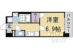 プラシード京都 1Kの間取図画像
