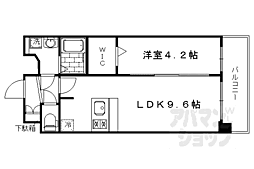 プレサンスTHEKYOTO華苑 1LDKの間取図画像