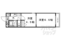 エレガンス東寺 2Kの間取図画像