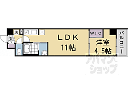 スワンズ京都東寺ガーデン 1LDKの間取図画像