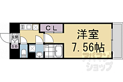 THEGARNETSUITERESIDENCE西七条 ワンルームの間取図画像