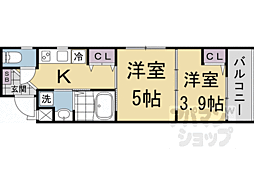 MJC京都梅小路 2Kの間取図画像
