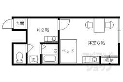 レオパレス洛南 1Kの間取図画像