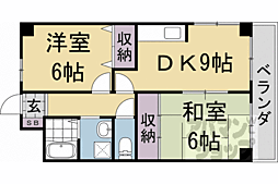 ダイアモンテ七条 2DKの間取図画像