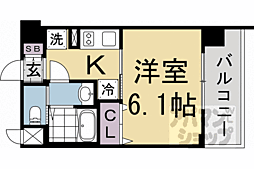 プレサンス京都室町通紫水 1Kの間取図画像