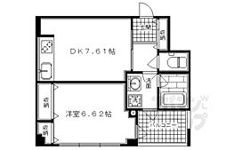エクセルコート京都五条坂 1DKの間取図画像