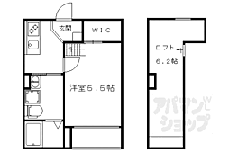 ティエーラ 1Kの間取図画像