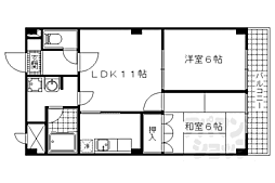 パインベルテ御陵 2LDKの間取図画像