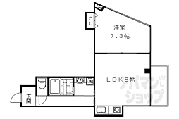 泉涌寺HIRANOマンション 1LDKの間取図画像