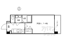 アーバンフラッツ五条堀川 1Kの間取図画像