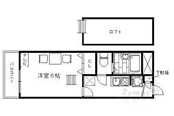 レオパレスモンフレール 1Kの間取図画像