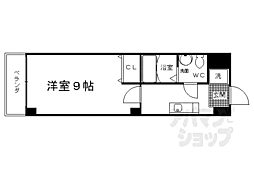 アマルフィ山科 1Kの間取図画像