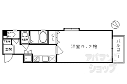 ベラジオ京都高台寺 1Kの間取図画像