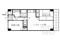 東野第一グリーンハイツ山科 2LDKの間取図画像