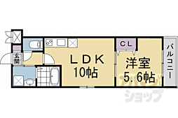 京都市下京区梅小路石橋町マンション 1LDKの間取図画像