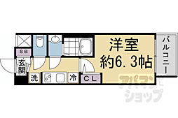 エステムコート京都千雅邸 1Kの間取図画像