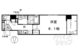 ベラジオ京都西大路 1Kの間取図画像