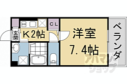 Alpha鴨川(アルファ鴨川) 1Kの間取図画像