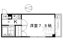 エバーグリーンヴィラ吉祥院 1Kの間取図画像