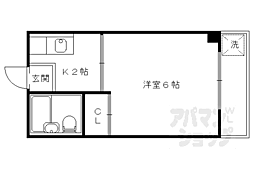 アルファ吉祥院 1Kの間取図画像