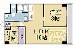 エスポワール京都 2LDKの間取図画像
