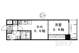 アクアプレイス京都洛南 1DKの間取図画像