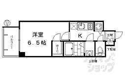 エスリード京都梅小路 1Kの間取図画像