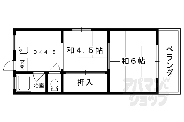 コーポ第二塔南 8｜京都府京都市南区上鳥羽北戒光町(賃貸アパート2DK・2階・30.29㎡)の写真 その2